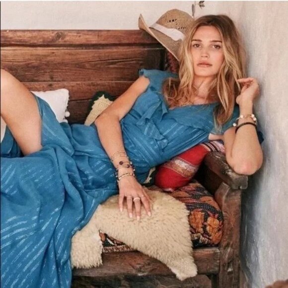 Sezane Giovana Dress in Electric Blue size 38 NWT - Picture 2 of 11